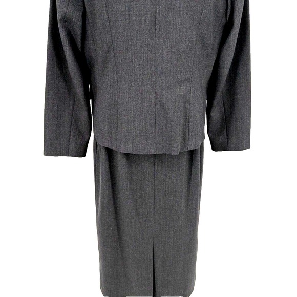 Pendleton Skirt Suit 12Charcoal Gray 98 Virgin Wool 2 Lycra Great Cond - Picture 11 of 14